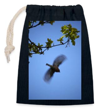 chêne pinson envol dans ciel bleu - Sac cadeau en coton avec cordon (14 x 20 cm) - bleu marine - Devant