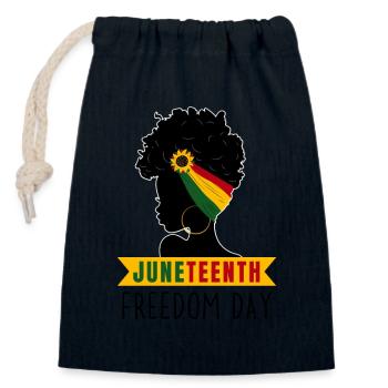 Juneteenth. Freedom Day. - Closable cotton gift bag (14x20cm) - navy - Front
