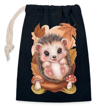 Entzückender Baby-Igel - Verschließbarer Geschenkbeutel aus Baumwolle (14x20cm) - Navy - Vorne