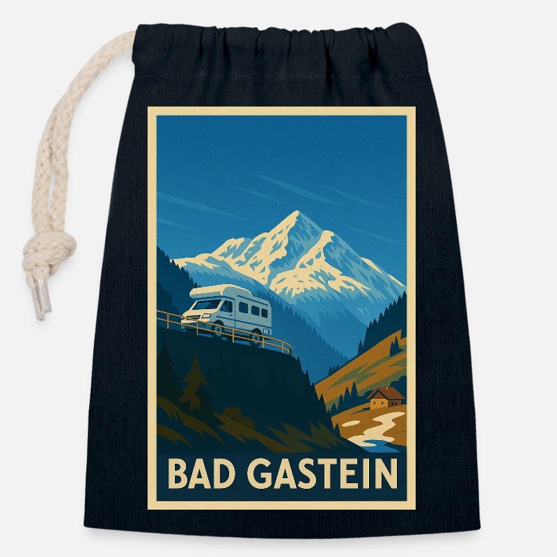 Sonnblick in Bad Gastein - Verschließbarer Geschenkbeutel aus Baumwolle (14x20cm) - Navy