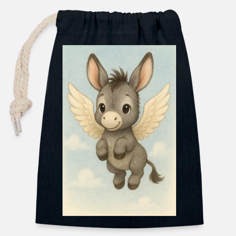Fliegesel - Verschließbarer Geschenkbeutel aus Baumwolle (14x20cm) - Navy