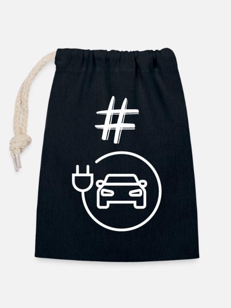 Ladekreis Elektroauto Icon - Verschließbarer Geschenkbeutel aus Baumwolle (14x20cm) - Navy
