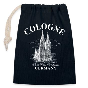 Cologne Allemagne Rhénanie-du-Nord-Westphalie Deutschland - Sac cadeau en coton avec cordon (14 x 20 cm) - bleu marine - Devant