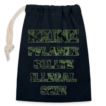Cannabis Legal - Closable cotton gift bag (14x20cm) - navy - Front