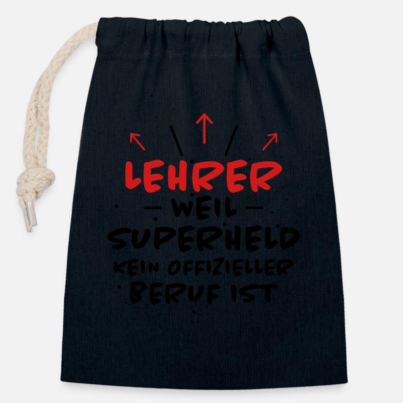Lehrer Spruch Unterricht Lustiges Lehrer Geschenk - Verschließbarer Geschenkbeutel aus Baumwolle (14x20cm) - Navy