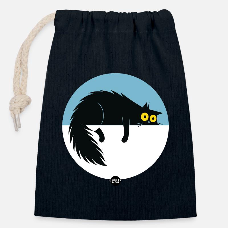 Lazy Surveillance Mode - Closable cotton gift bag (14x20cm) - navy