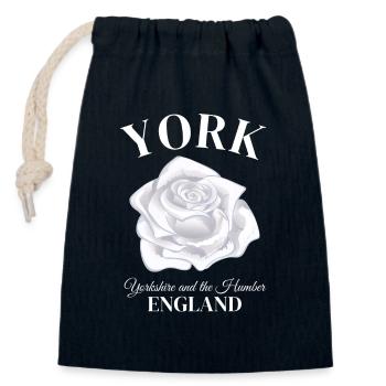 York, England, North Yorkshire, United Kingdom - Closable cotton gift bag (14x20cm) - navy - Front