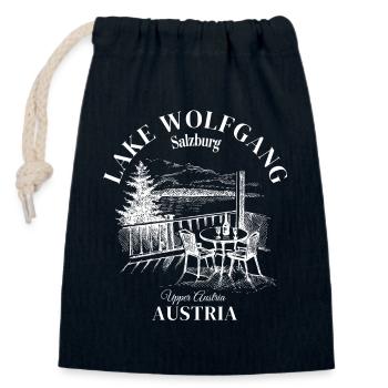 Lake Wolfgang, Austria, Upper Austria - Closable cotton gift bag (14x20cm) - navy - Front