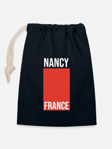 Nancy Souvenir - Verschließbarer Geschenkbeutel aus Baumwolle (14x20cm) - Navy