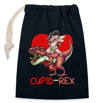 Cupid Armor T Rex Heart Valentinstag Cupid Rex - Verschließbarer Geschenkbeutel aus Baumwolle (14x20cm) - Navy - Vorne