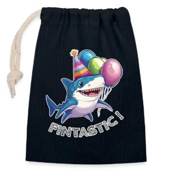 Jaw-some Celebration - Closable cotton gift bag (14x20cm) - navy - Front