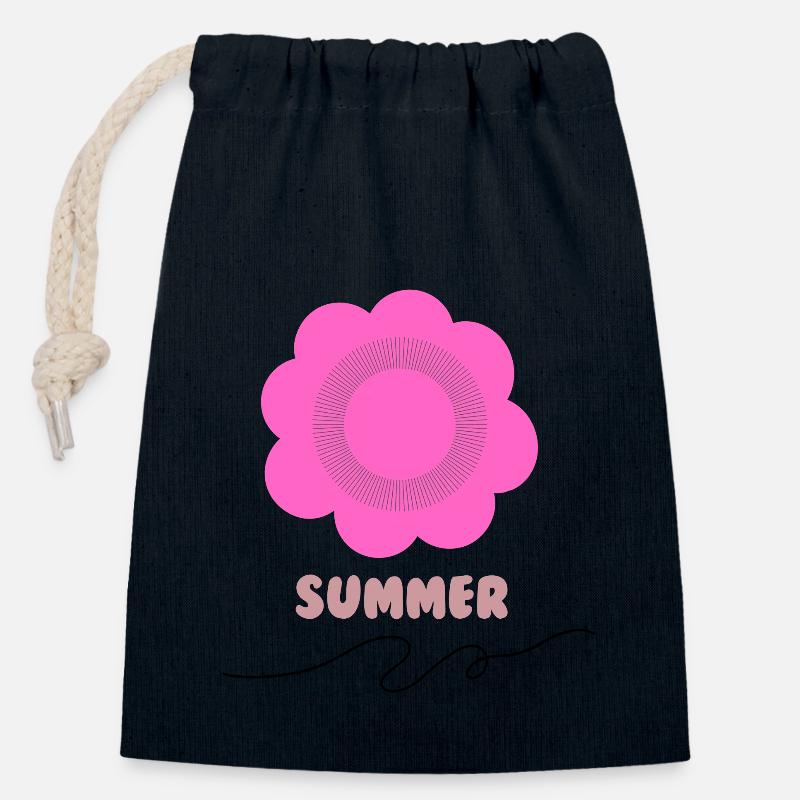 SUMMER - Verschließbarer Geschenkbeutel aus Baumwolle (14x20cm) - Navy