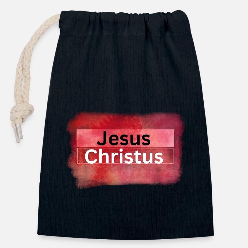 Jesus Christ blood - Closable cotton gift bag (14x20cm) - navy