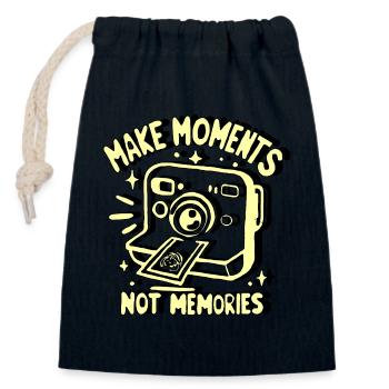 MAKE MOMENTS NOT MEMORIES - Closable cotton gift bag (14x20cm) - navy - Front