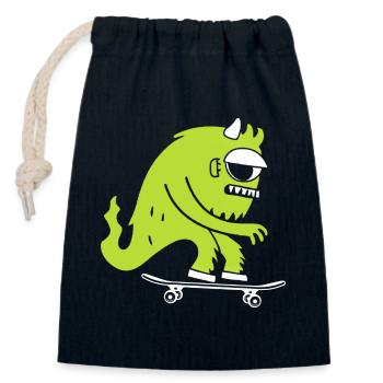 Monster on Skateboard - Skating - Monster Skater - Closable cotton gift bag (14x20cm) - navy - Front