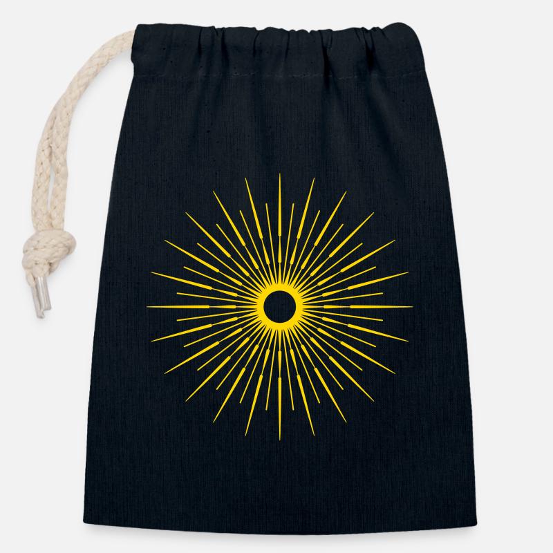 Sonne Sonnenstrahlen - Verschließbarer Geschenkbeutel aus Baumwolle (14x20cm) - Navy