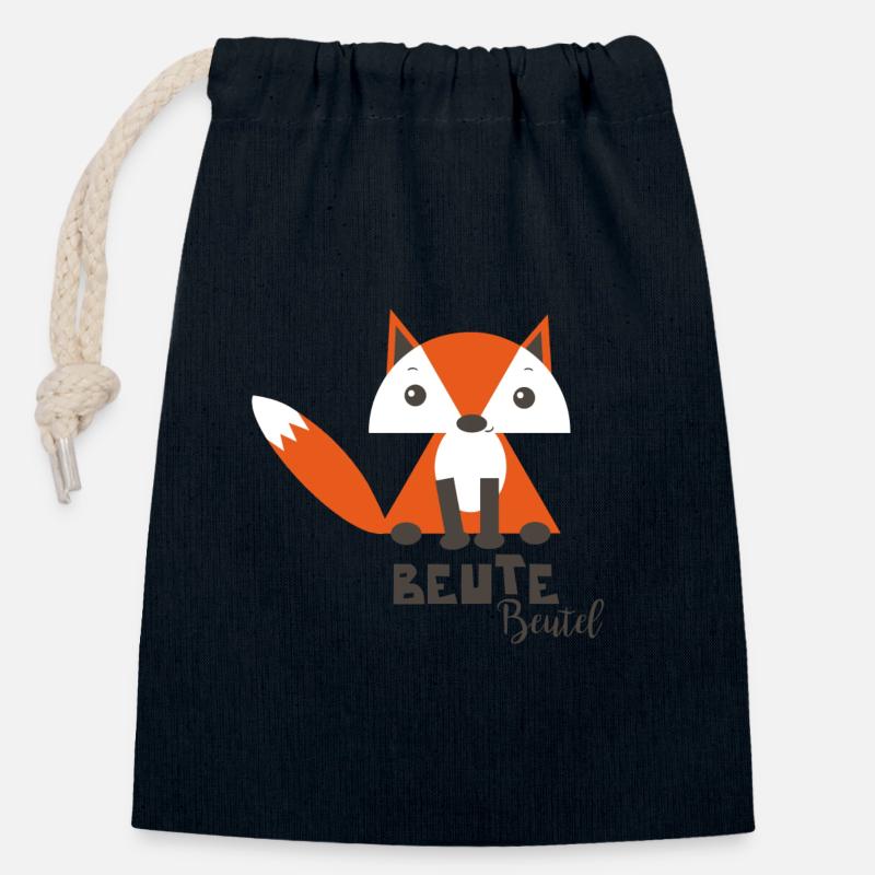 Fuchs Beute Beutel - Verschließbarer Geschenkbeutel aus Baumwolle (14x20cm) - Navy