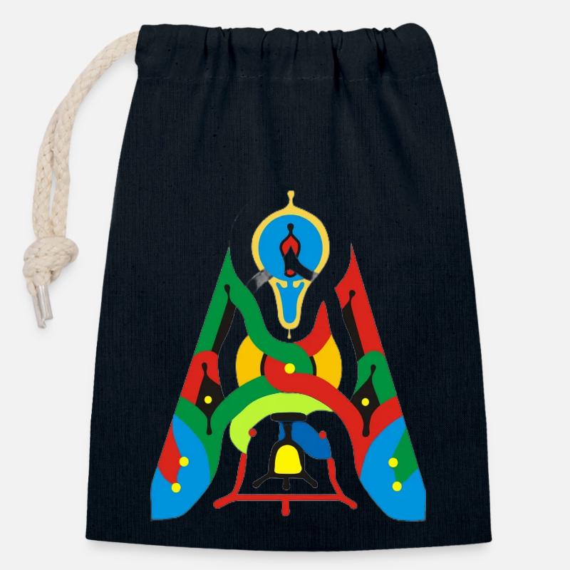 Tembe Tete Pirogue 1 - Sac cadeau en coton avec cordon (14 x 20 cm) - bleu marine
