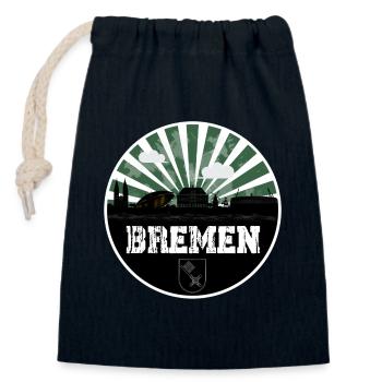 Bremen Skyline Home Game - Closable cotton gift bag (14x20cm) - navy - Front