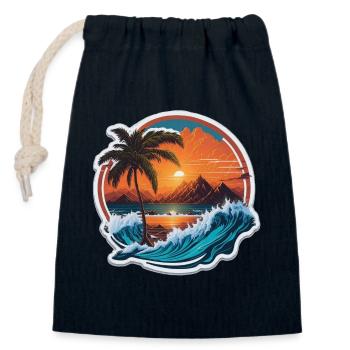 Sunset - Verschließbarer Geschenkbeutel aus Baumwolle (14x20cm) - Navy - Vorne