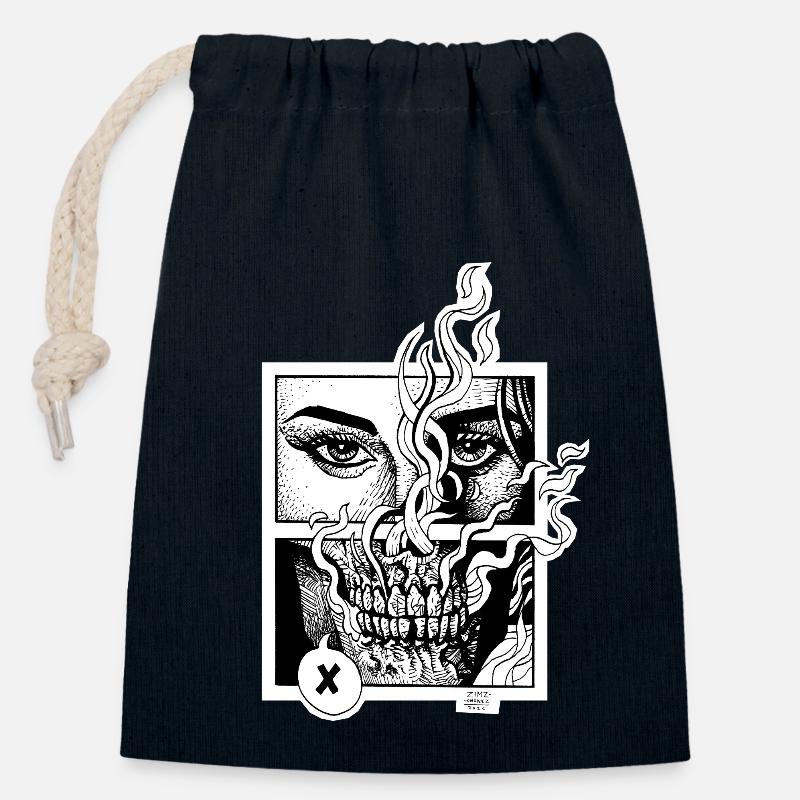 Fin de l’étranger - Sac cadeau en coton avec cordon (14 x 20 cm) - bleu marine