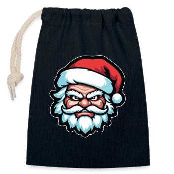 Evil Santa Claus - Closable cotton gift bag (14x20cm) - navy - Front