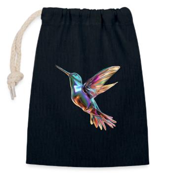 flying chromatic hummingbird - Verschließbarer Geschenkbeutel aus Baumwolle (14x20cm) - Navy - Vorne