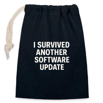 I Survived Another Software Update - Verschließbarer Geschenkbeutel aus Baumwolle (14x20cm) - Navy - Vorne