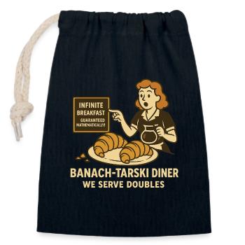 Banach-Tarski Diner - Closable cotton gift bag (14x20cm) - navy - Front