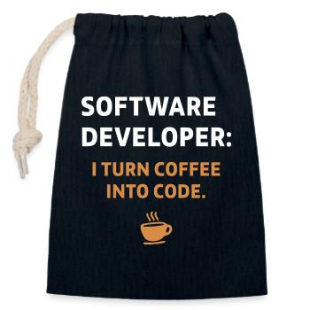 Software Developer - Coffee Edition - Verschließbarer Geschenkbeutel aus Baumwolle (14x20cm) - Navy - Vorne