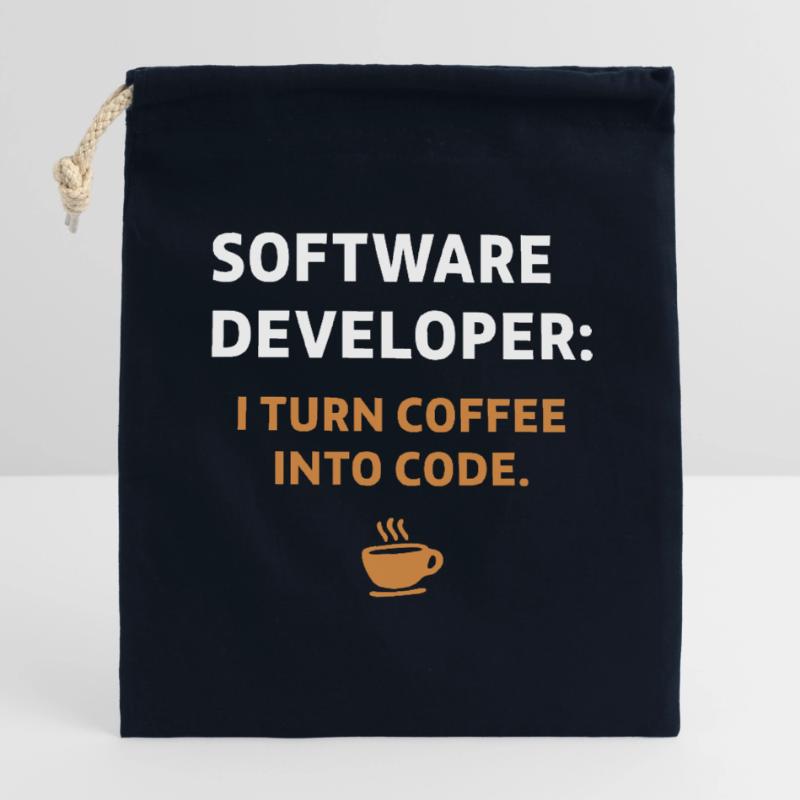 Software Developer - Coffee Edition Verschließbarer Geschenkbeutel aus Baumwolle (14x20cm)