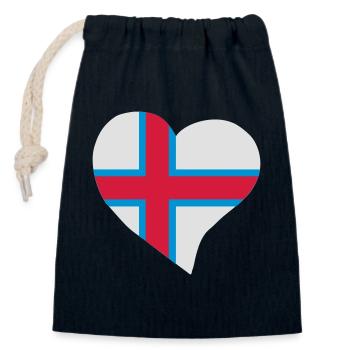 I love Faroe Islands - Closable cotton gift bag (14x20cm) - navy - Front