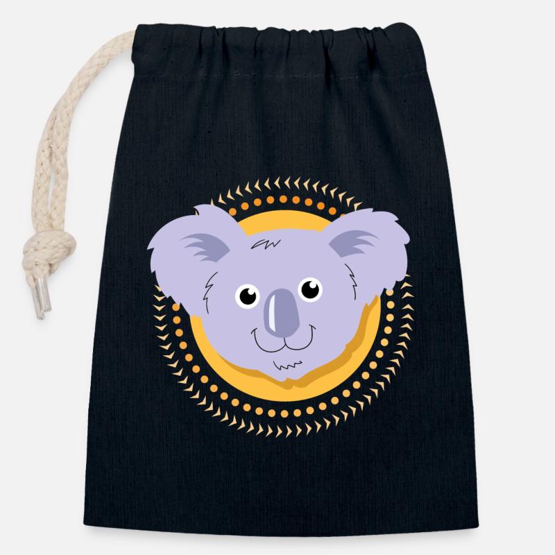 Kleiner Koala - Verschließbarer Geschenkbeutel aus Baumwolle (14x20cm) - Navy