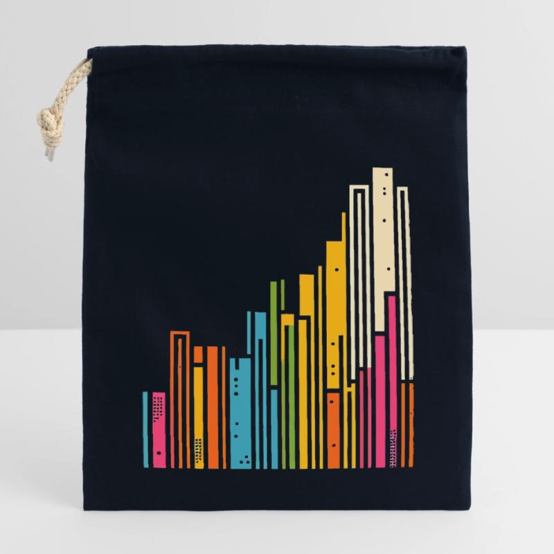 Data Analysis & Charts - Visual Gift Idea Closable cotton gift bag (14x20cm)