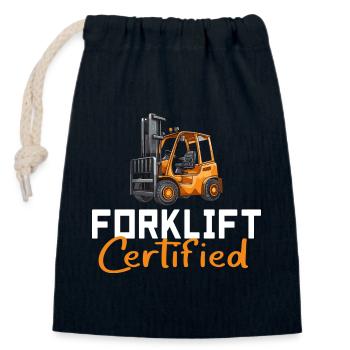Forklift Certified - Closable cotton gift bag (14x20cm) - navy - Front