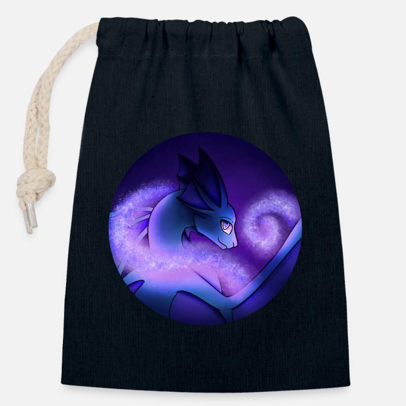 Stardust Dragon - Closable cotton gift bag (14x20cm) - navy