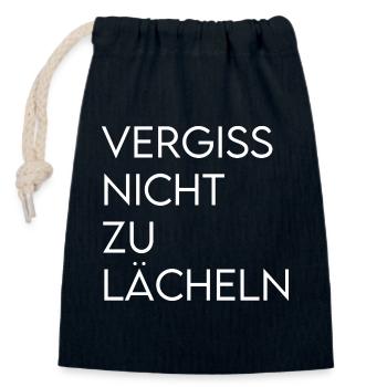 Change is feminine! - - Closable cotton gift bag (14x20cm) - navy - Front