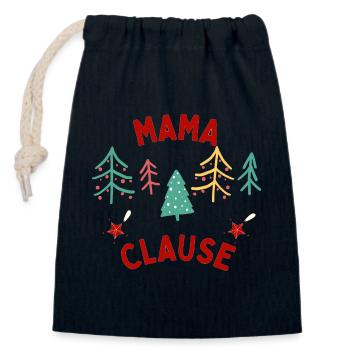 Décoration de Noël avec Maman Noël - Sac cadeau en coton avec cordon (14 x 20 cm) - bleu marine - Devant