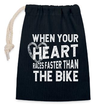 Le pilote de motocross hors route HEart fait la course plus rapide en MX Motocross - Sac cadeau en coton avec cordon (14 x 20 cm) - bleu marine - Devant