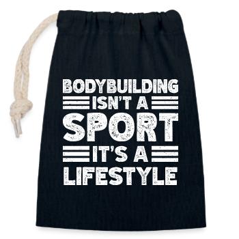 Le bodybuilder de dynamophilie n’est pas un mode de vie sportif - Sac cadeau en coton avec cordon (14 x 20 cm) - bleu marine - Devant