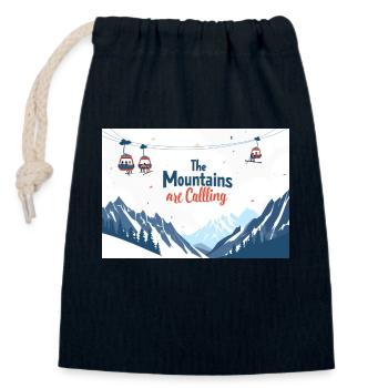 SPREAD the montagne are calling - Sac cadeau en coton avec cordon (14 x 20 cm) - bleu marine - Devant