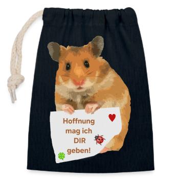 Hamster Note Espoir Phare d’espoir - Sac cadeau en coton avec cordon (14 x 20 cm) - bleu marine - Devant