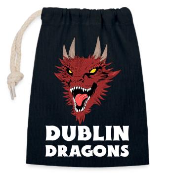 Dublin Dragons Irlande - Sac cadeau en coton avec cordon (14 x 20 cm) - bleu marine - Devant