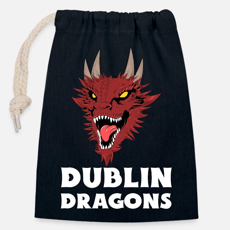 Dublin Dragons Irland - Verschließbarer Geschenkbeutel aus Baumwolle (14x20cm) - Navy