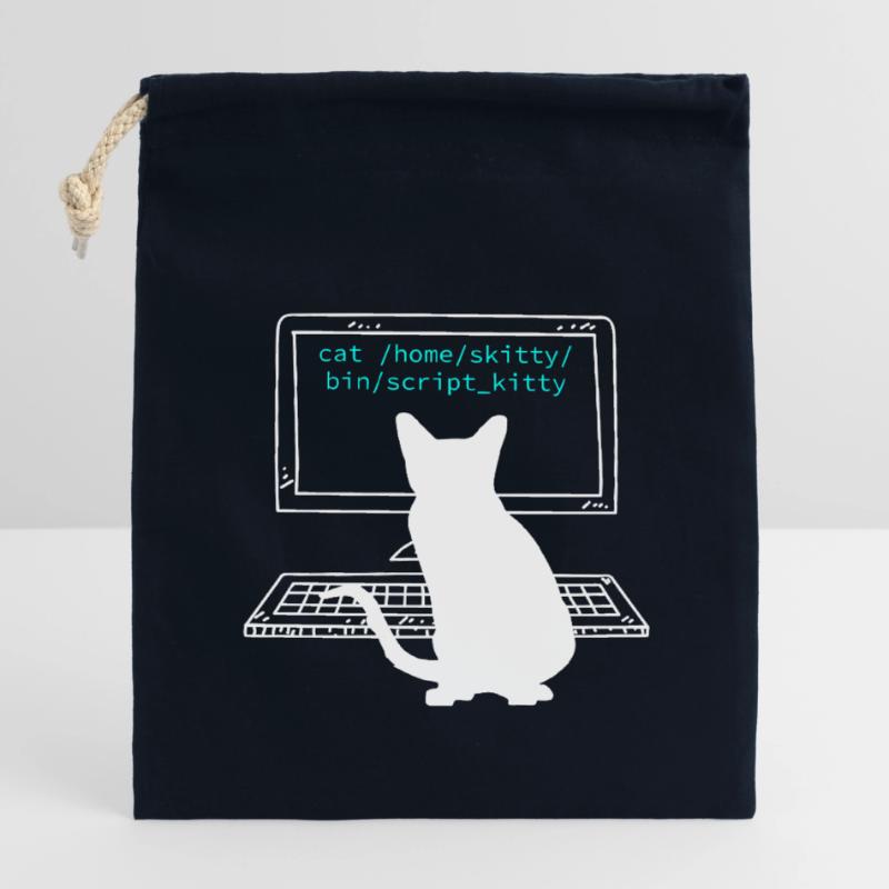 Katzenbesitzer Programmierer Coder Informatiker Verschließbarer Geschenkbeutel aus Baumwolle (14x20cm)