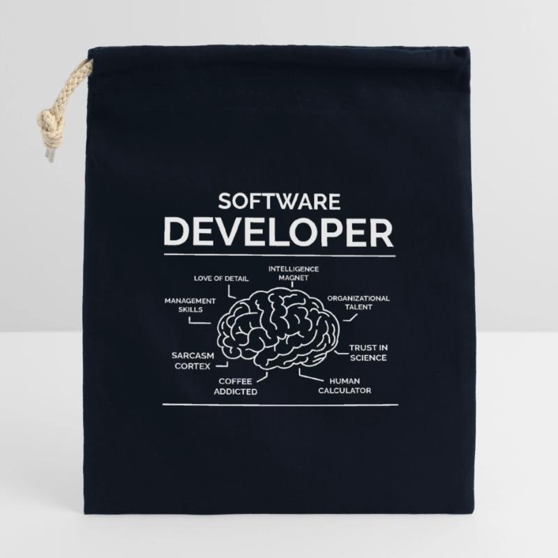 Software Developer Closable cotton gift bag (14x20cm)