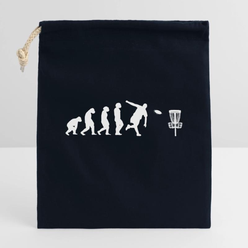 Disc Golf Player Disc Golfer Game Evolution Closable cotton gift bag (14x20cm)