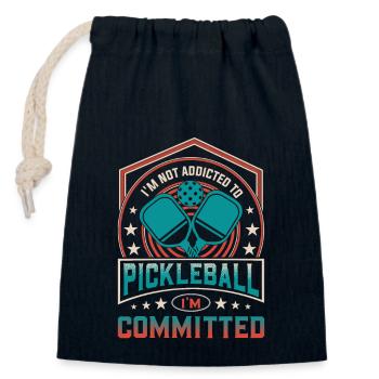 Pickleball rétro - Je suis engagé Vintage - Sac cadeau en coton avec cordon (14 x 20 cm) - bleu marine - Devant
