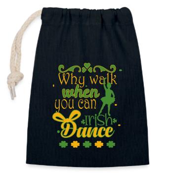 Danse irlandaise - Sac cadeau en coton avec cordon (14 x 20 cm) - bleu marine - Devant