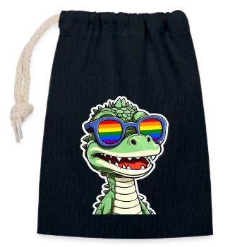 LGBTQ - Sac cadeau en coton avec cordon (14 x 20 cm) - bleu marine - Devant